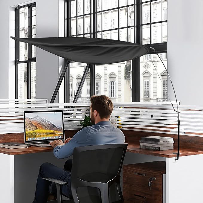 Adjustable Office Cubicle & Desk Shade – 55" Extra-Large Oval Design - Image 3