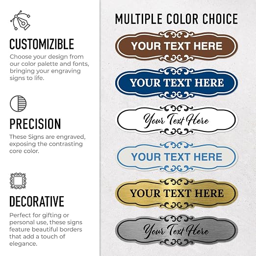 Custom Wall or Door Sign, Personalized Plaque Engraved Message - Image 2