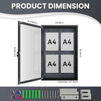 36"x24" Lockable Enclosed Bulletin Board, Outdoor Flet Weather-Resistant - Image 4