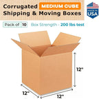 IDL Packaging - B-121212-10 Medium Corrugated Moving Boxes 12"L x 12”W x 12"H - - Image 2