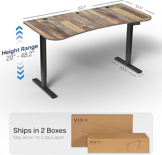 VIVO Electric 63 x 32 in Standing Desk, Memory Height Adjustment, 1B Series - Image 3