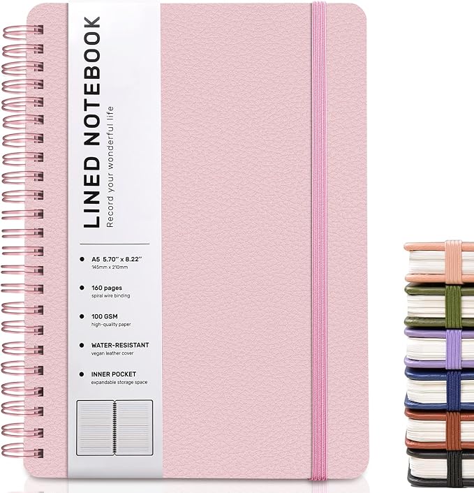 ABERLLS Pink Lined Spiral Journal Notebook - Image 8