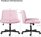 PUKAMI Criss Cross Chair with Wheels, Fabric Padded Armless Cross Legged Office - Image 2