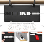 Univivi No Drill Under Desk Cable Management Tray, Clamp/Screw Mount Desk Cable - Image 2