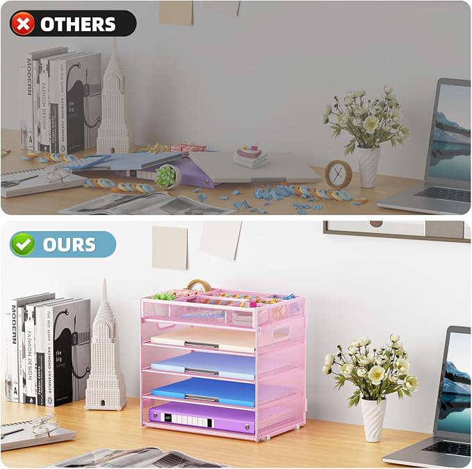 Marbrasse 5-Tier Letter Tray Paper Organizer - Image 5