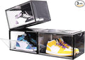 KDOR Clear Shoe Boxes Stackable, 3 Pack Shoe Storage Box by KDOR
