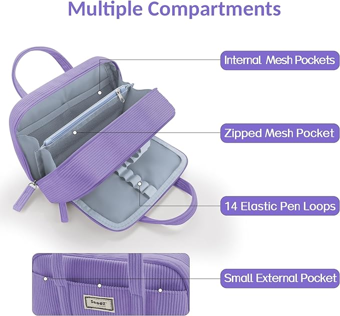 Sooez Large Pencil Case Pouch, Extra Big Pencil Bag - Image 4