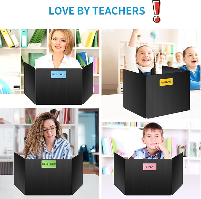 12 Pack Black Desk Dividers for Students, Privacy Shields Folder for Students - Image 6