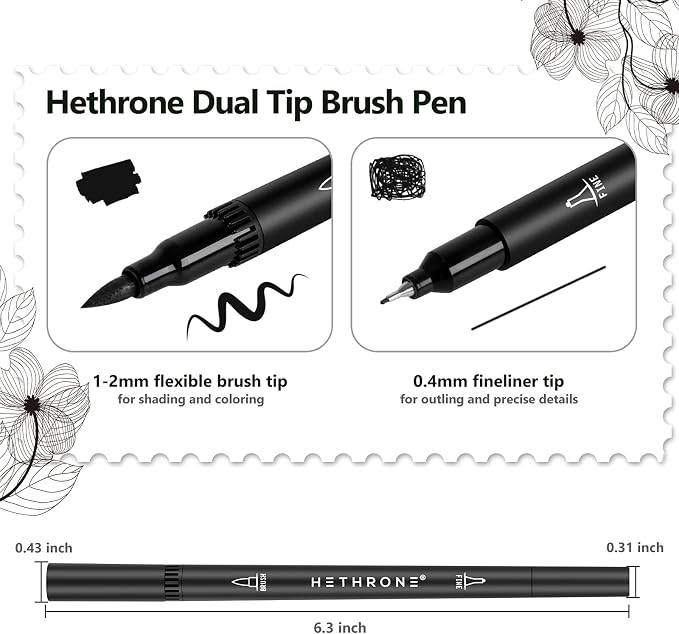 Hethrone Black Markers for Drawing - Image 2