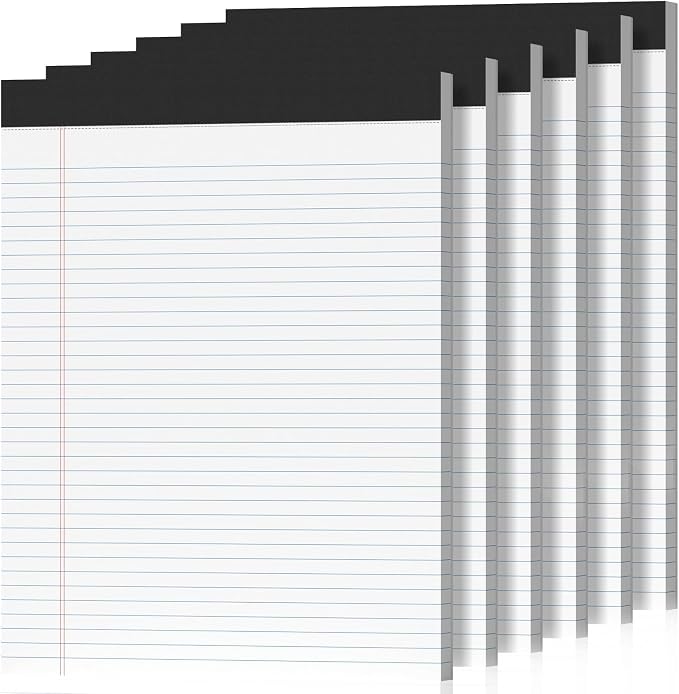 6 Pack Legal Pads 8.5 x 11 College Ruled 300 Sheets Note Pads 8.5 x 11 Notepads by Nichela