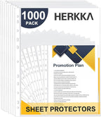 Sheet Protectors, HERKKA 1000 Pack Heavy Duty Clear Plastic Page Protectors by HERKKA