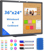 maxtek Combination Board, 36 x 24 Magnetic Whiteboard & Cork Board, Dry Erase by Maxtek