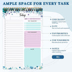Thboxes 60 Pages To Do List Notepad, 6.7” X 9.8” To Do List Notebook Tear Off - Image 2