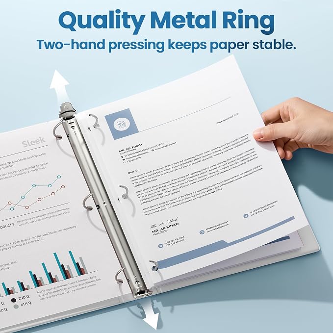 SUNEE 3 Inch Binders 3 Ring 12 Pack, Large Clear View Binders Bulk Three Ring - Image 2