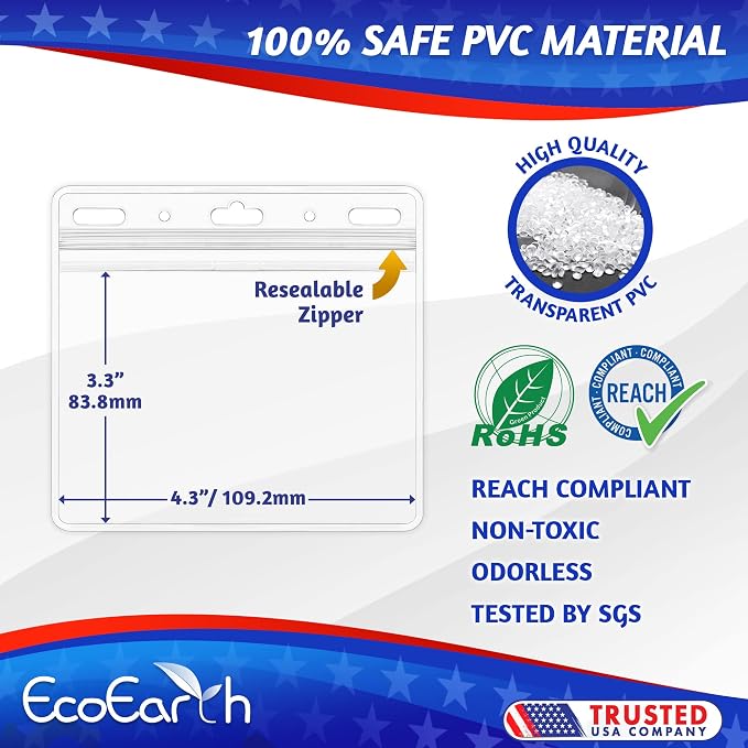 EcoEarth - Horizontal Card Protector w/Soft Edge - Sealable 4x3 Inch, 50 Pack - - Image 2