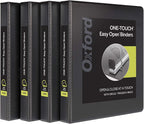 Oxford 3 Ring Binders, 1 inch ONE-Touch Easy Open D Rings, Durable Binders by Oxford