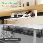PEGZONE Under Desk Cable Management Tray, 15.7 Inches Metal Cord Organizer Rack - Image 8