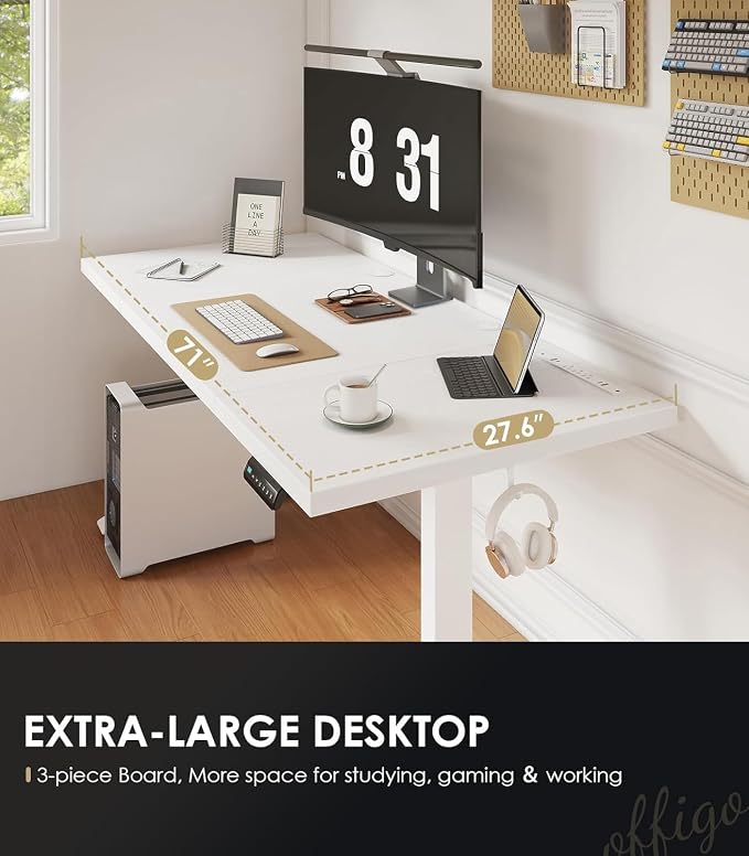 OffiGo 71 Inch Executive Electric Standing Desk, Height Adjustable Desk - Image 5