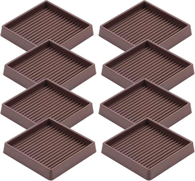 VOCOMO 3X3 Rubber Caster Cups, Non Slip Furniture Pads, Anti-Slip Furniture by VOCOMO