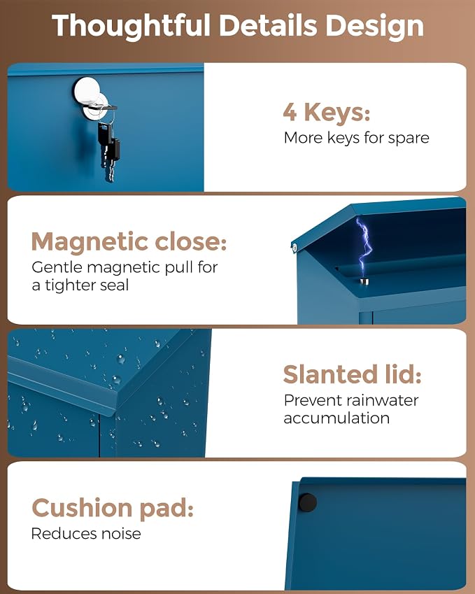 LAND·VOI Locking Wall-Mount Mailbox - Image 3
