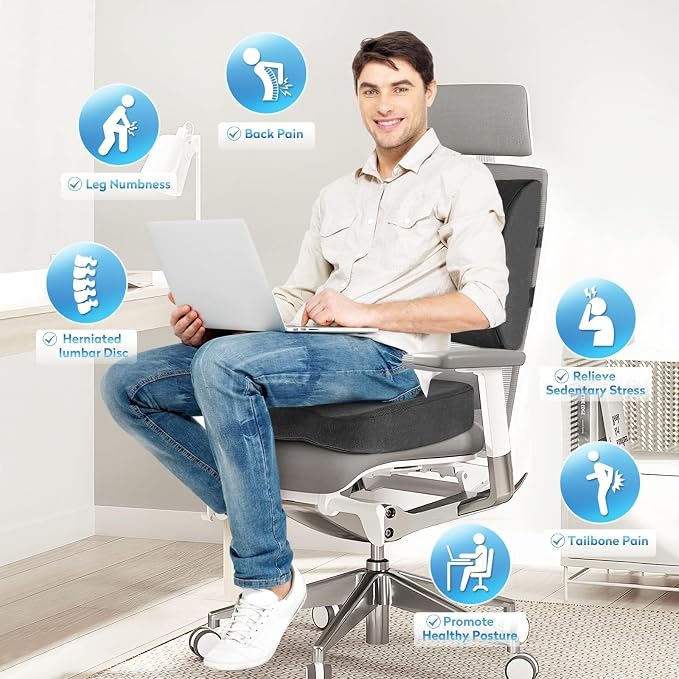 CloudBliss Seat Cushion, Office Chair Cushions, Car Seat Cushion, Lumbar - Image 5