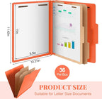 Skyygemm 36 Pcs Classification Folders Letter Size, 2 Divider Pressboard File - Image 2