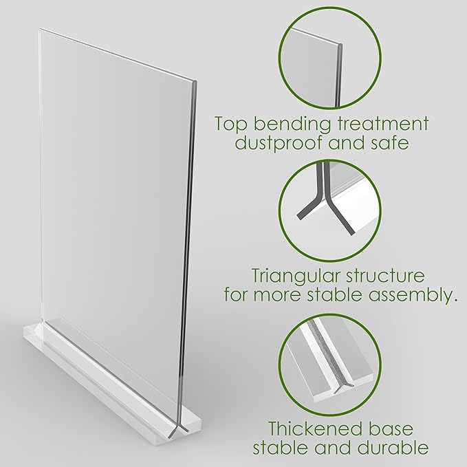 newnewshow 8.5x11 Acrylic Sign Holder 3 Pack Vertical Double-Sided Display - Image 6