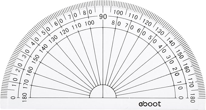 EBOOT 50 Pcs Math Protractors Plastic Protractor 180 Degrees, 4 Inches - Image 2