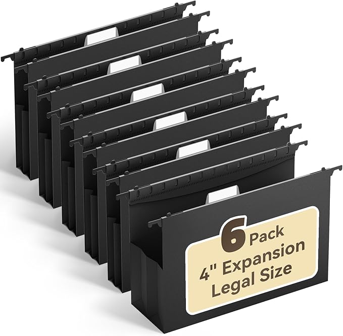 Ansook Extra Capacity Hanging File Folders Legal Size, Heavy Duty 4" Expansion by Ansook