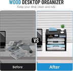 SHARKWOODS 5-Tier Wood Desk Organizer, Paper Tray Organizer - Image 6