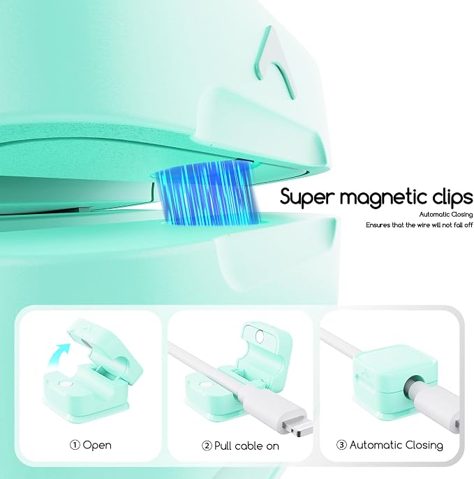 Cord Organizer Holder, 6 Pack Magnetic Desk Cable Clips Management, Hide Phone - Image 5