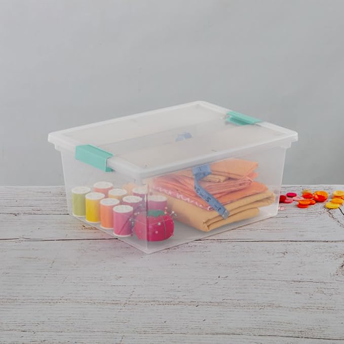 Sterilite 8-Pack Clip Box, Stackable Clear Plastic Bins - Image 8