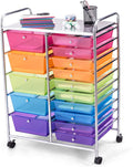 GOFLAME 15-Drawer Rolling Storage Cart, Craft Storage Cart by GOFLAME