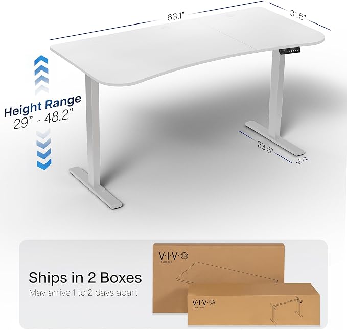 VIVO Electric 63 x 32 in Standing Desk, Memory Height Adjustment, 1B Series - Image 3