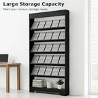 LHIUGE 6-Layer Brochure Display Rack, Freestanding Wooden Magazine Rack - Image 5