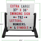 Excello Global Products Swinging Changable Message Sidewalk Sign: 37" x 36" Sign - Image 5