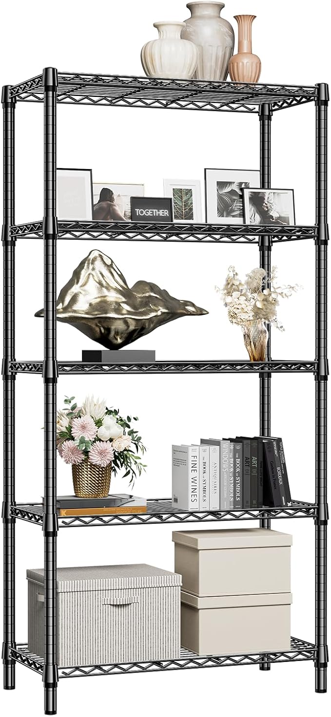 M MZG 1250 lbs 5 Tier Shelf Metal Storage Shelves Shelving Wire Rack Heavy Duty - Image 8