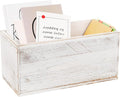 ExoLiry Rustic White Washed Wood Mail Box Storage Holder File Organizer by EXOLIRY