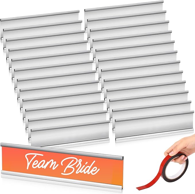 Leifide 24 Pack Name Plates for Doors, 2 x 8 Inches Aluminum Office Name Plate by LEIFIDE