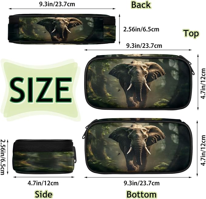 Pardick 3D Elephant Pencil Case，Big Capacity Pencil Pouch Coin Pouch Stationery - Image 4