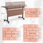 JEHUJD Conference Table, 55.1''Folding Conference Room Table - Image 2