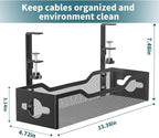 Under Desk Cable Management Tray No Drill, Metal Mesh Cable Management Under - Image 7