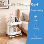Ufriandz 2 Tier Cart with Wheels Under Desk Storage with Handle, Metal Rolling - Image 9