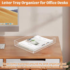 AZFUNN Acrylic Letter-Size Tray, Sturdy Heavy-Duty Clear Printer Paper Tray - Image 4