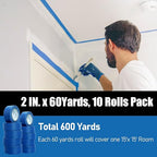 10 Rolls Painters Tape 2 inch Wide, General Purpose Blue Painters Tape - Image 4