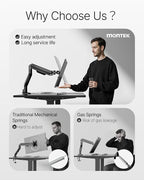 monTEK Deluxe Monitor Arm up to 40 Inch Holds 26.4 lbs Curved Screens Aluminum - Image 2