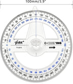 360° Protractor Pack of 30 Protactors Plastic Protractor Math Protractors Clear - Image 3