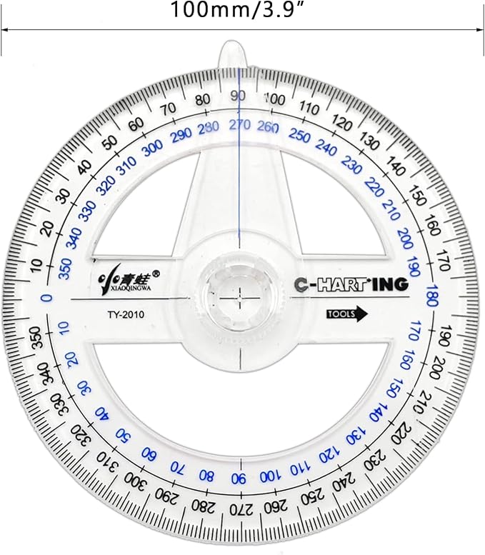 360° Protractor Pack of 30 Protactors Plastic Protractor Math Protractors Clear - Image 3