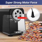 AFMAT Electric Pencil Sharpener Heavy Duty, 6 Holes, Auto Stop Pencil Sharpeners - Image 5