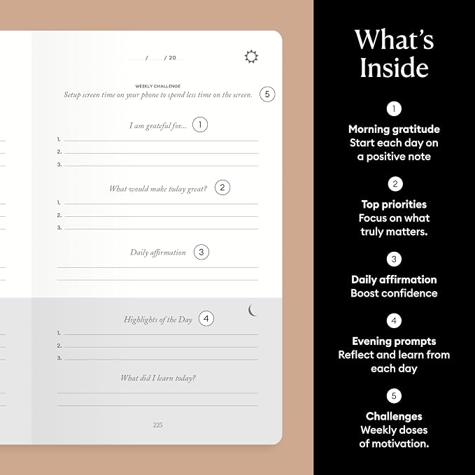 Intelligent Change The Five Minute Journal, Original Daily Gratitude 2025 - Image 4